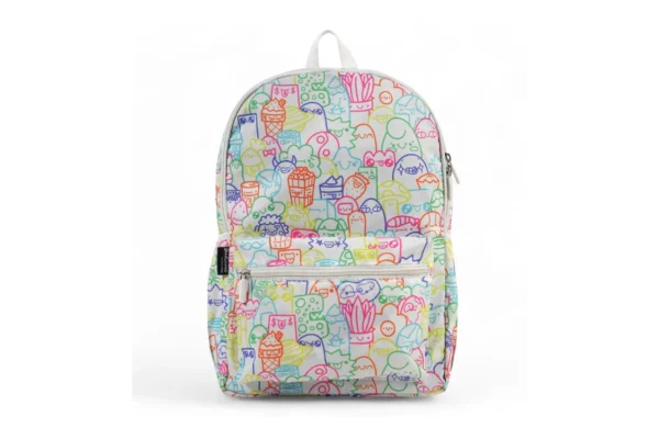 White Multicolor Designer Backpack
