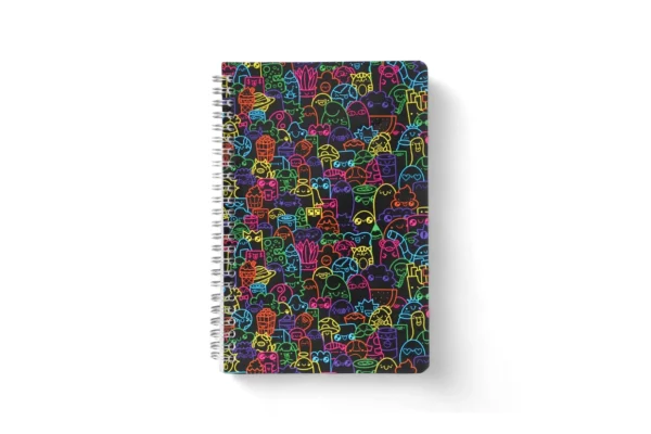 Black Multicolor Designer Notebook