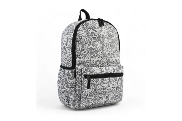 Space Black & White Designer Backpack