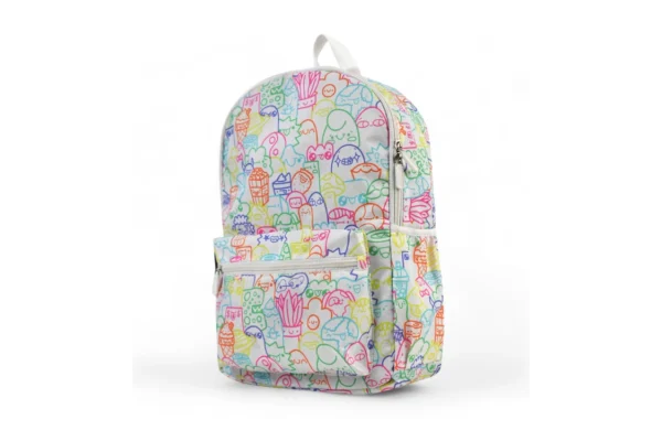 White Multicolor Designer Backpack