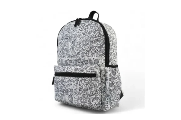 Space Black & White Designer Backpack