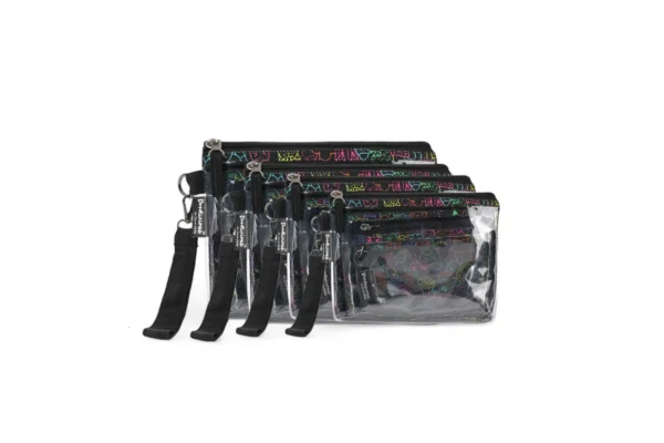Black Multicolor Designer Pouch Set
