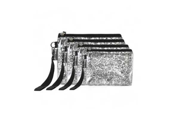 Space Black & White Designer Print Pouch Set