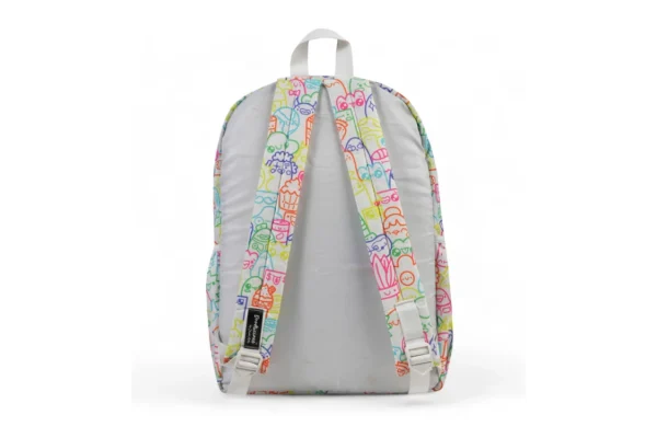 White Multicolor Designer Backpack