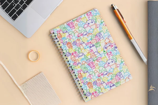 White Multicolor Designer Notebook