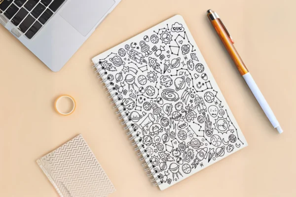 Space Black & White Designer Notebook