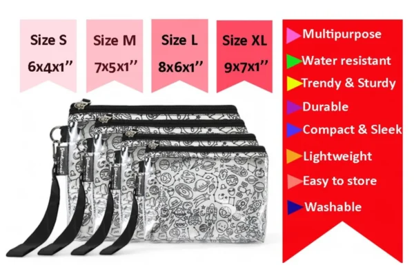 Space Black & White Designer Print Pouch Set