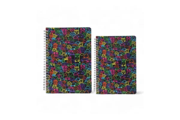 Black Multicolor Designer Notebook