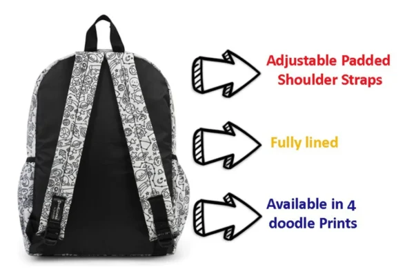 Space Black & White Designer Backpack