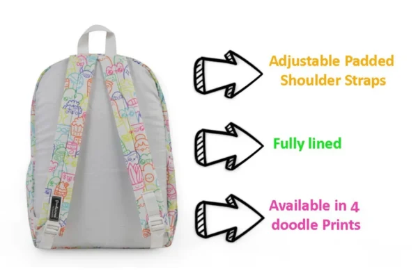 White Multicolor Designer Backpack