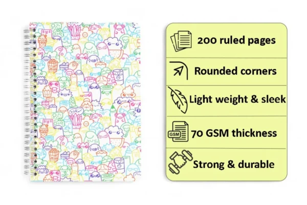 White Multicolor Designer Notebook