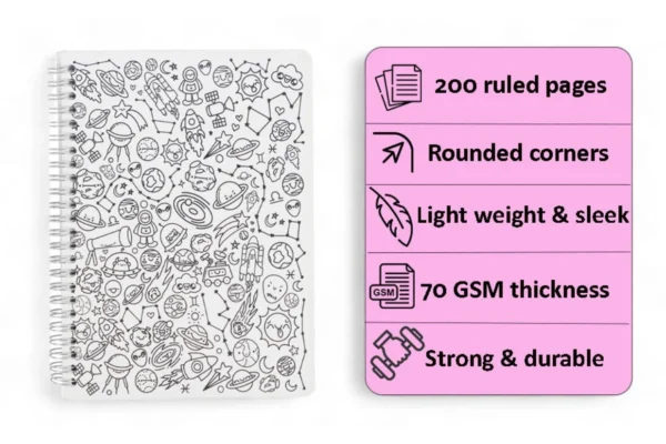 Space Black & White Designer Notebook