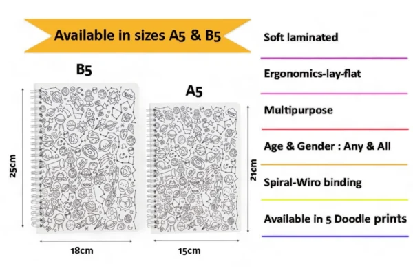 Space Black & White Designer Notebook