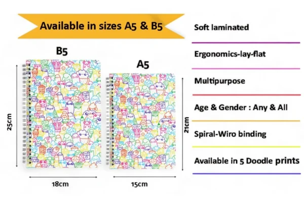 White Multicolor Designer Notebook