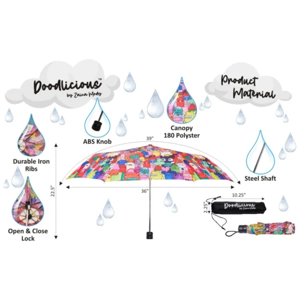 Classic Doodle Designer Umbrella