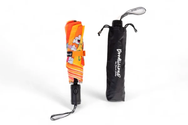 Orange Designer 3 Fold Umbrella