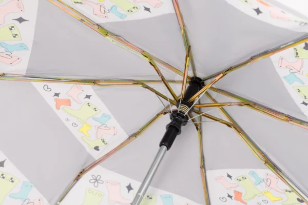 Gumboot Grey Designer 3 Fold Umbrella