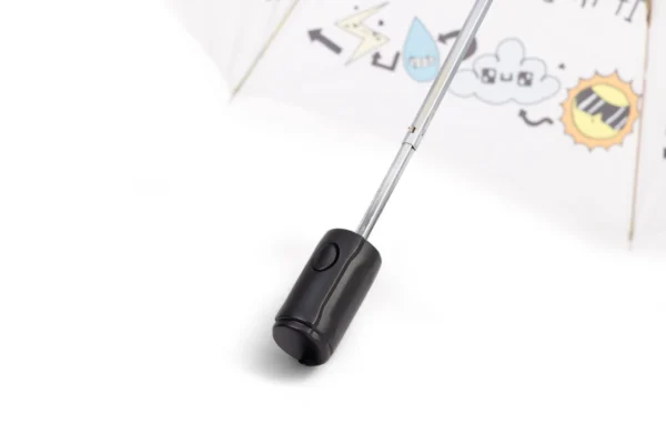 White Sun, Rain, Cloud & Thunder Designer 3 Fold Umbrella