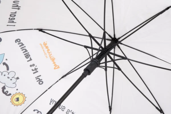 White Sun, Cloud, Rain & Thunder Designer Tall Umbrella