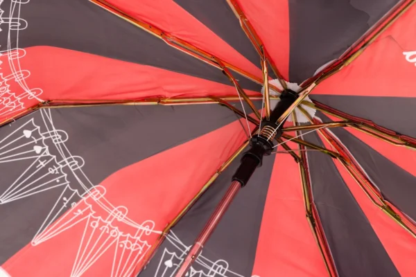 Red Black Designer 3 Fold Umbrella