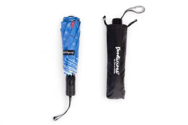 Blue Denim Designer 3 Fold Umbrella