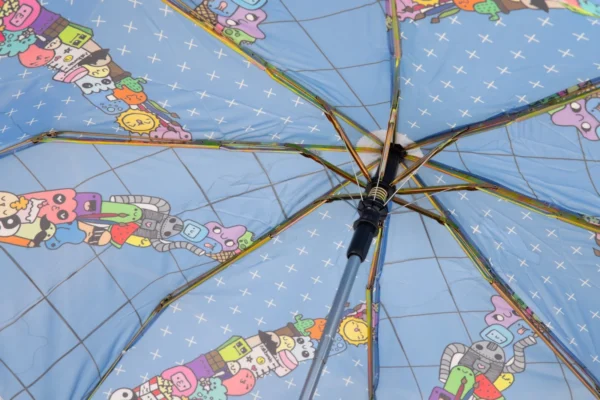 Blue Denim Designer 3 Fold Umbrella