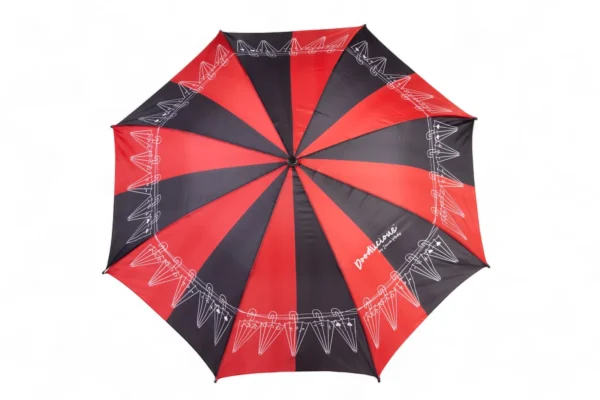 Red Black Designer 3 Fold Umbrella