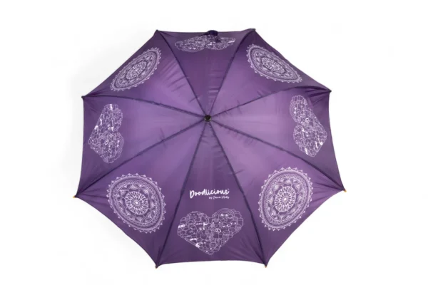 Heart Mandala Designer 3 Fold Umbrella