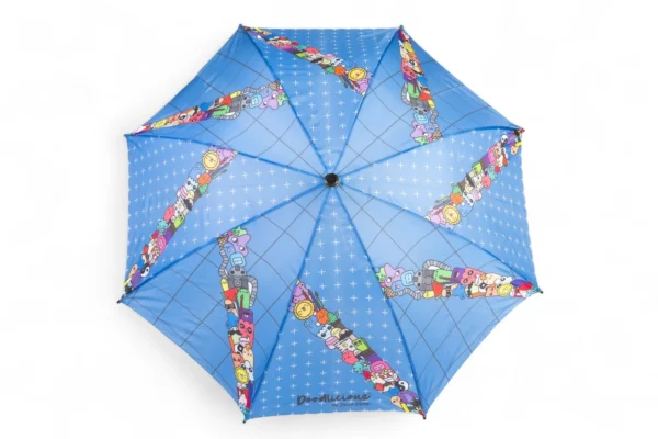 Blue Denim Designer 3 Fold Umbrella